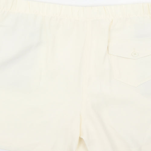 Marks and Spencer Womens Ivory Polyester Bermuda Shorts Size 18 L6 in Regular - Elasticated Waist Pockets