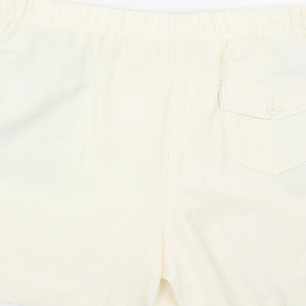 Marks and Spencer Womens Ivory Polyester Bermuda Shorts Size 18 L6 in Regular - Elasticated Waist Pockets