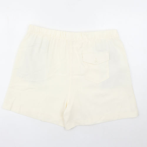 Marks and Spencer Womens Ivory Polyester Bermuda Shorts Size 20 L6 in Regular - Elasticated Waist Pockets