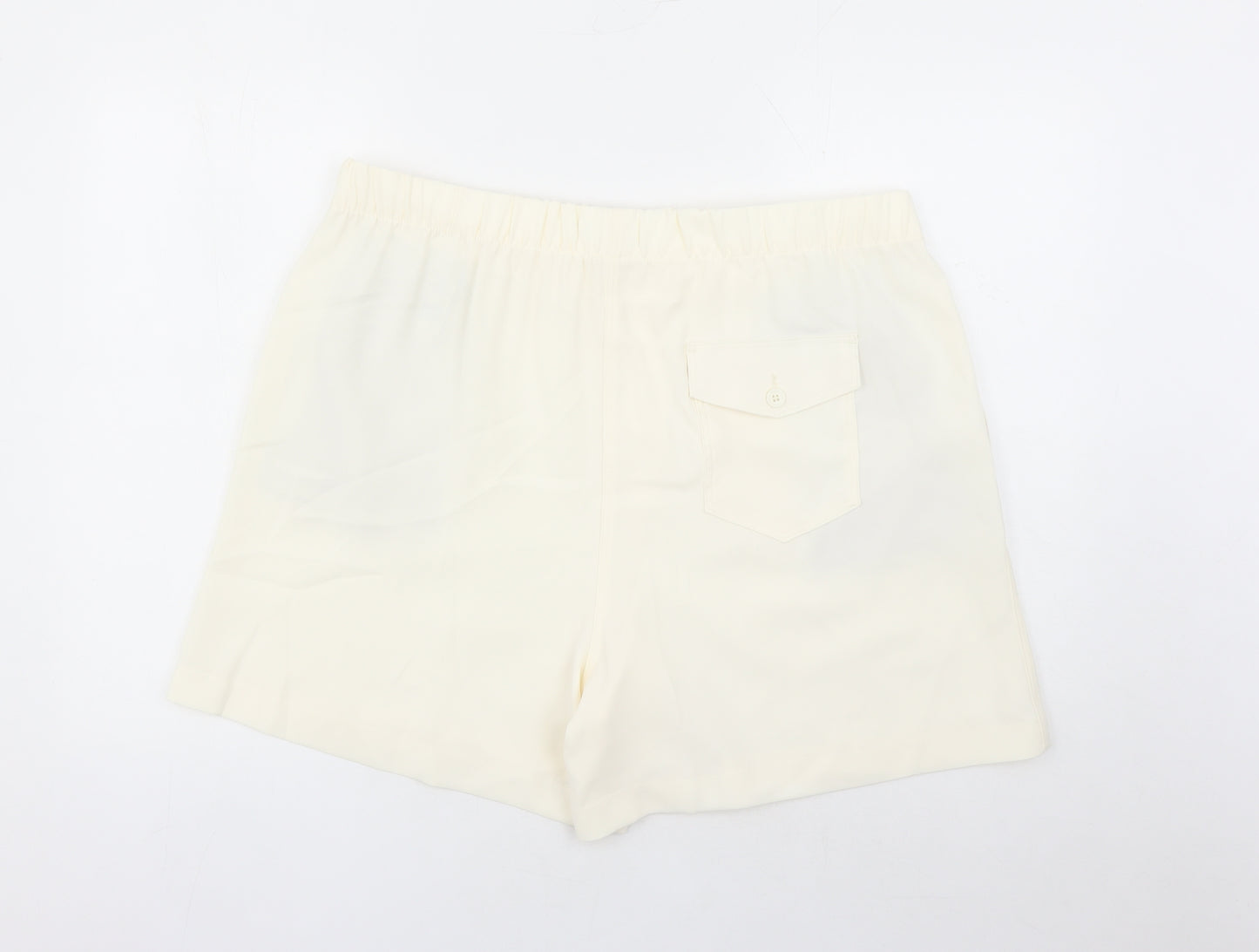 Marks and Spencer Womens Ivory Polyester Bermuda Shorts Size 20 L6 in Regular - Elasticated Waist Pockets