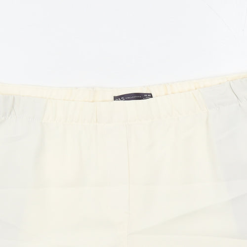 Marks and Spencer Womens Ivory Polyester Bermuda Shorts Size 20 L6 in Regular - Elasticated Waist Pockets