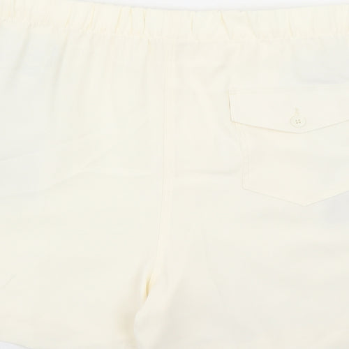 Marks and Spencer Womens Ivory Polyester Bermuda Shorts Size 20 L6 in Regular - Elasticated Waist Pockets