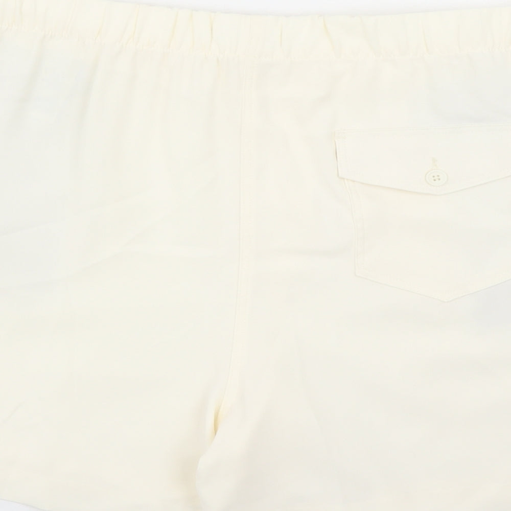 Marks and Spencer Womens Ivory Polyester Bermuda Shorts Size 20 L6 in Regular - Elasticated Waist Pockets