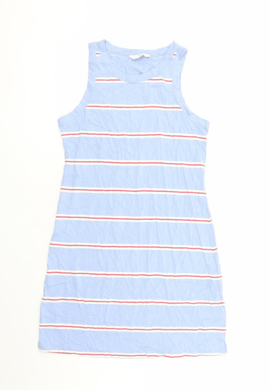 Marks and Spencer Womens Blue Striped Cotton Top Dress Size M