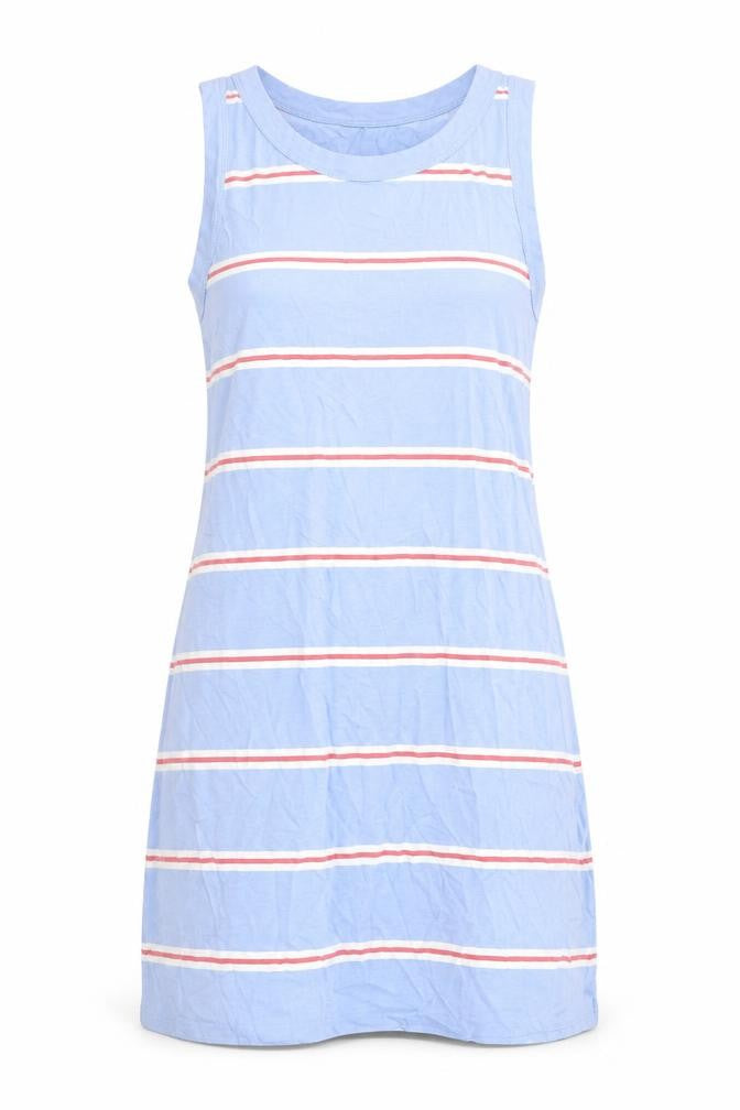 Marks and Spencer Womens Blue Striped Cotton Top Dress Size M