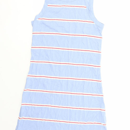 Marks and Spencer Womens Blue Striped Cotton Top Dress Size S