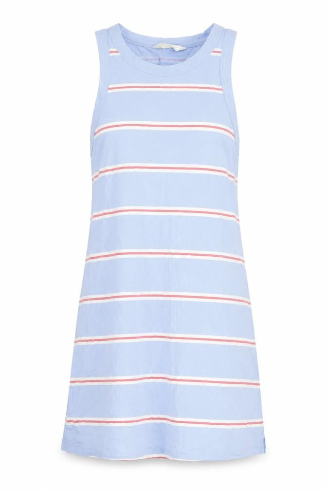 Marks and Spencer Womens Blue Striped Cotton Top Dress Size S