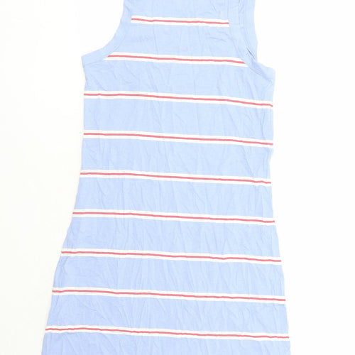 Marks and Spencer Womens Blue Striped Cotton Top Dress Size S