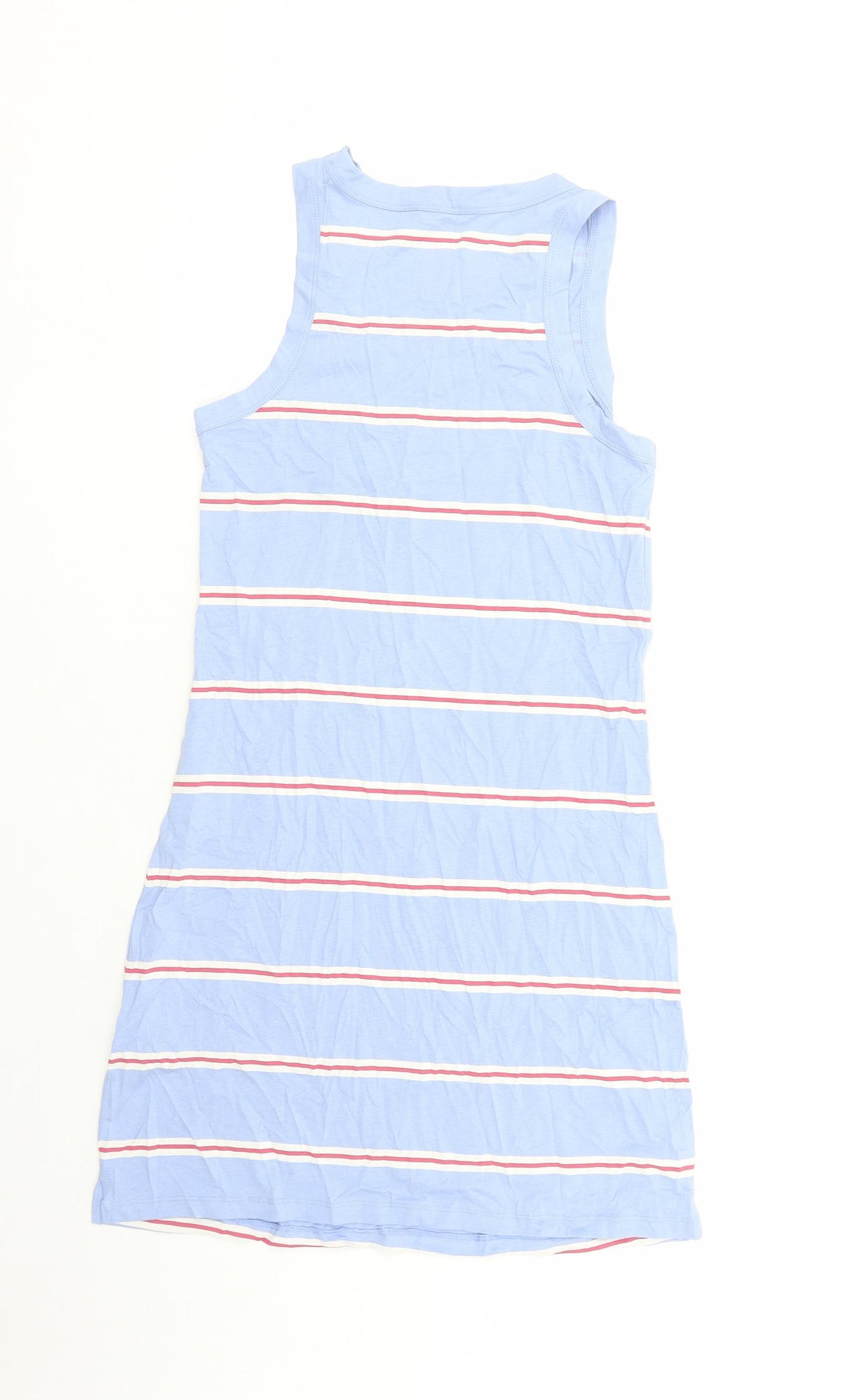 Marks and Spencer Womens Blue Striped Cotton Top Dress Size S