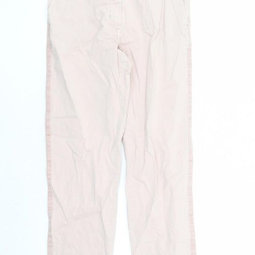 Marks and Spencer Womens Pink Cotton Chino Trousers Size 6 L27 in Regular Zip - Pockets