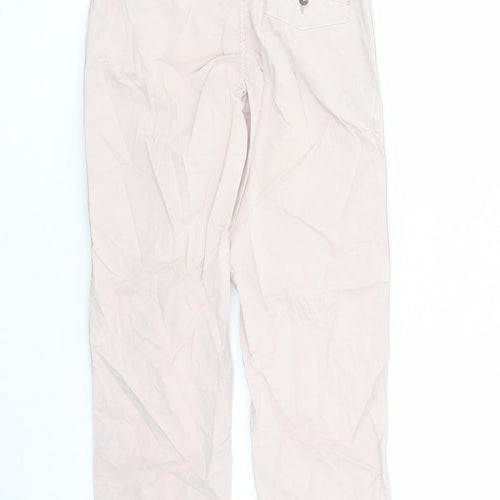 Marks and Spencer Womens Pink Cotton Chino Trousers Size 6 L27 in Regular Zip - Pockets