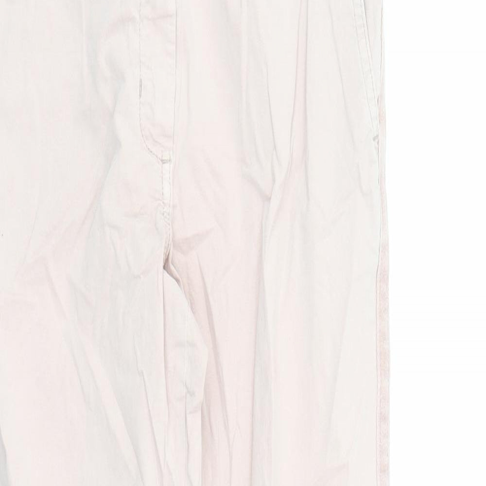 Marks and Spencer Womens Pink Cotton Chino Trousers Size 6 L27 in Regular Zip - Pockets