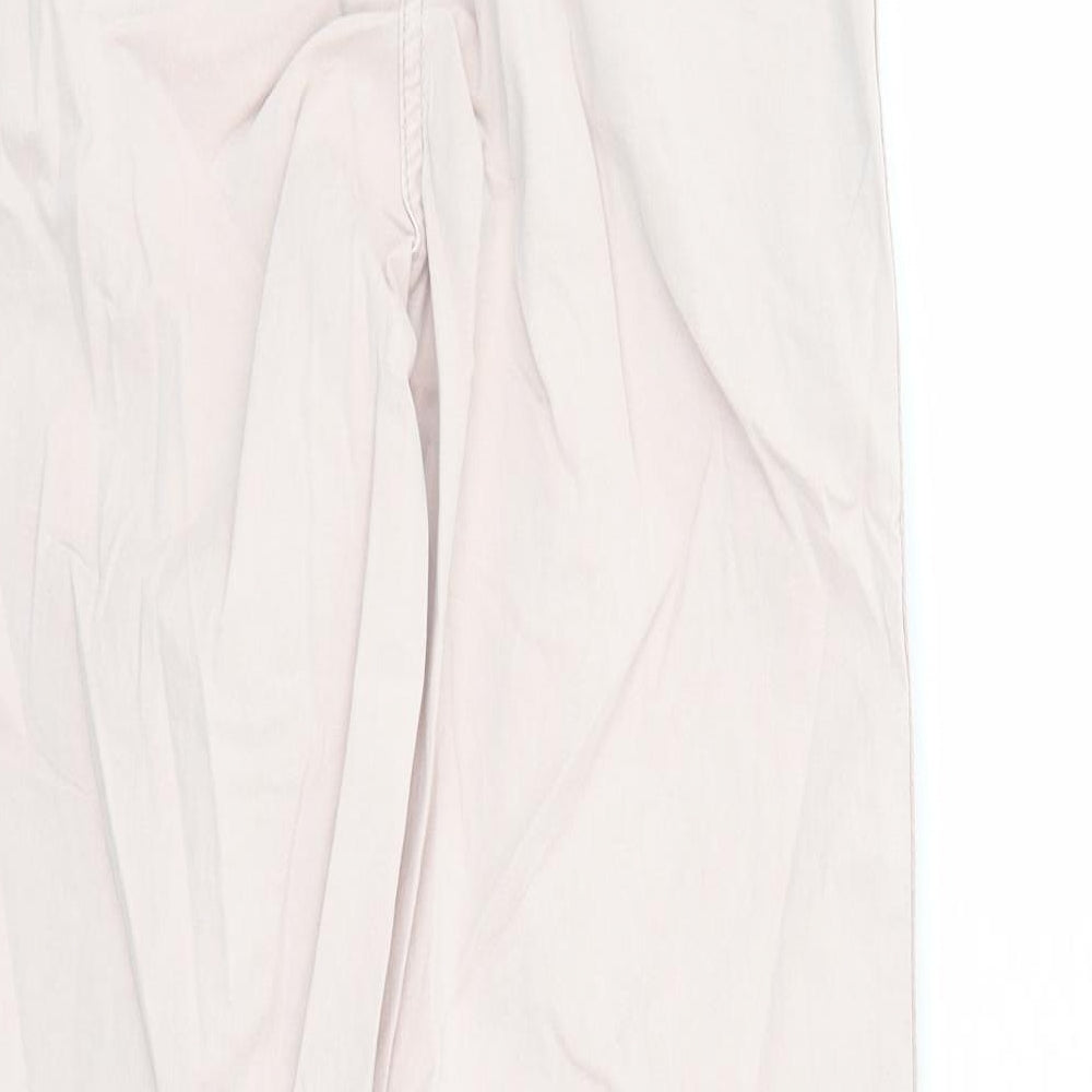 Marks and Spencer Womens Pink Cotton Chino Trousers Size 6 L27 in Regular Zip - Pockets