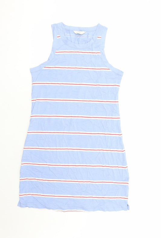 Marks and Spencer Womens Blue Striped Cotton Top Dress Size M