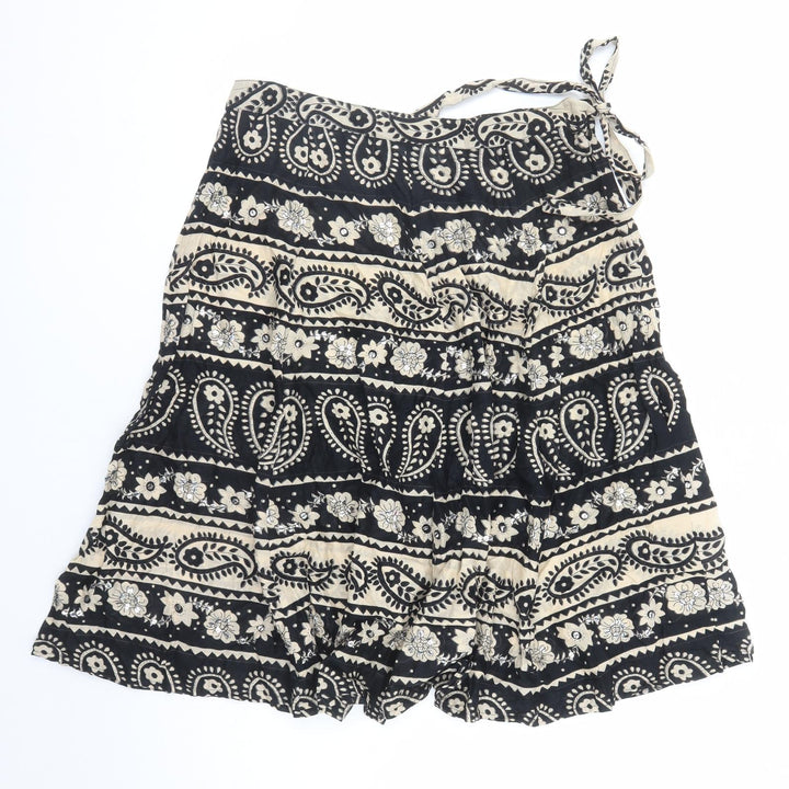 Topshop Womens Black Geometric Cotton Swing Skirt Size 12 Zip - Sequin Detail