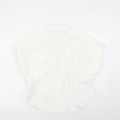Marks and Spencer Womens White 100% Cotton Basic Button-Up Size 18 Collared