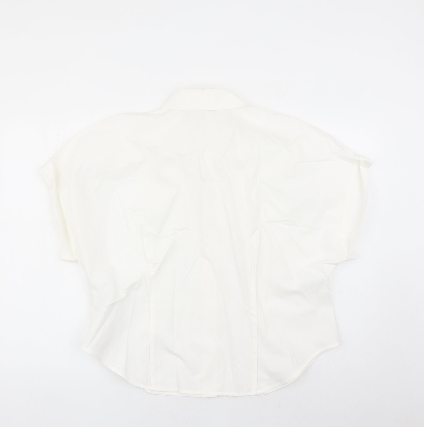 Marks and Spencer Womens White 100% Cotton Basic Button-Up Size 18 Collared