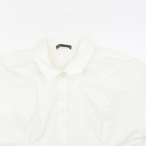 Marks and Spencer Womens White 100% Cotton Basic Button-Up Size 18 Collared