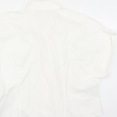 Marks and Spencer Womens White 100% Cotton Basic Button-Up Size 18 Collared
