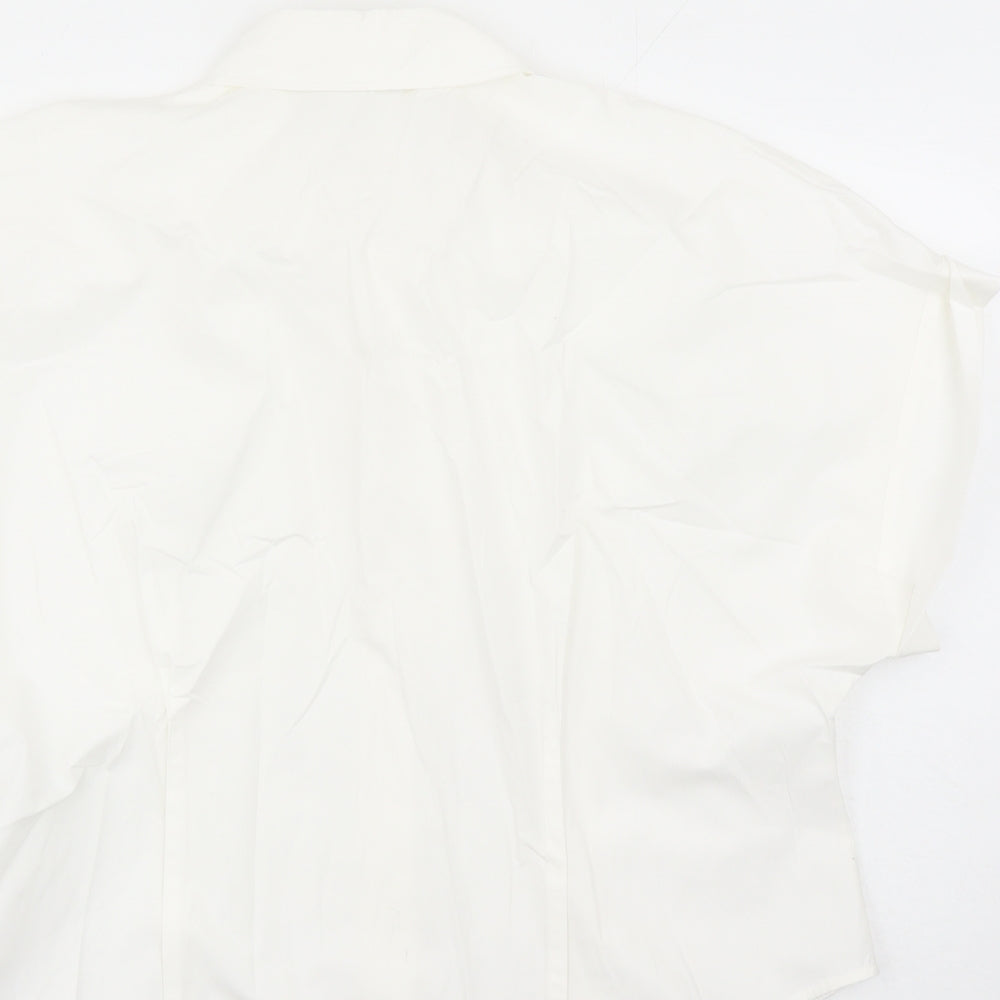 Marks and Spencer Womens White 100% Cotton Basic Button-Up Size 18 Collared