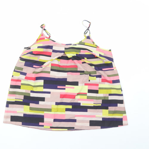 Capsule Womens Multicoloured Geometric Polyester Camisole Tank Size 14 Round Neck
