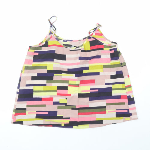 Capsule Womens Multicoloured Geometric Polyester Camisole Tank Size 14 Round Neck