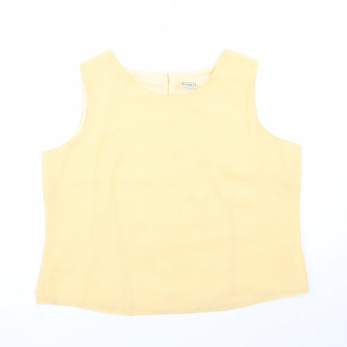 Fosby Womens Yellow Polyester Basic Tank Size 22 Round Neck - Lined
