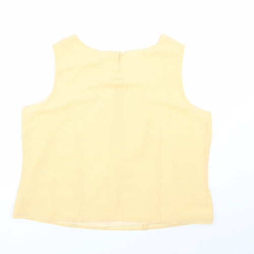 Fosby Womens Yellow Polyester Basic Tank Size 22 Round Neck - Lined