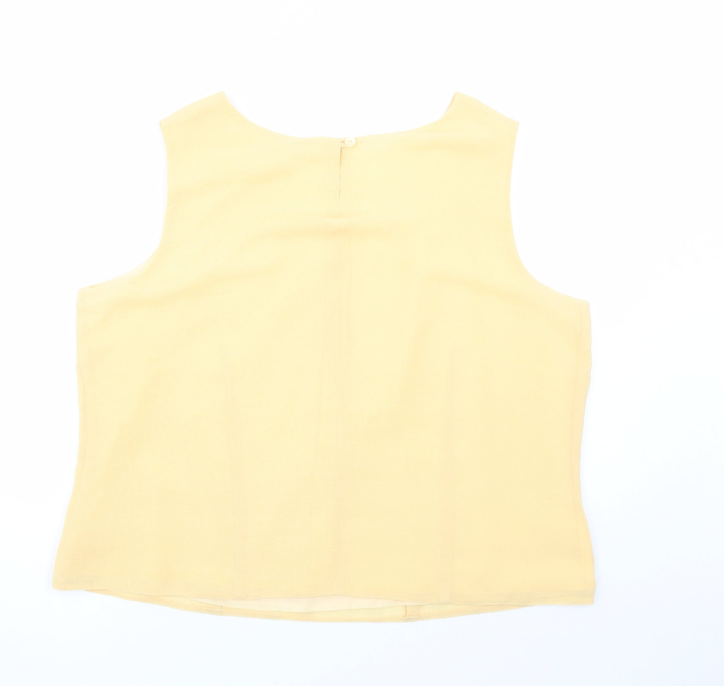 Fosby Womens Yellow Polyester Basic Tank Size 22 Round Neck - Lined