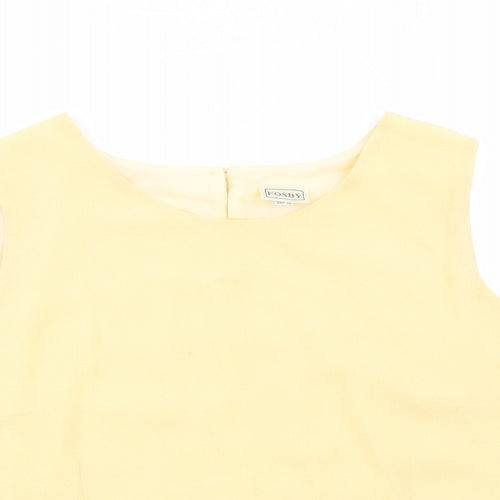 Fosby Womens Yellow Polyester Basic Tank Size 22 Round Neck - Lined