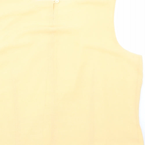 Fosby Womens Yellow Polyester Basic Tank Size 22 Round Neck - Lined