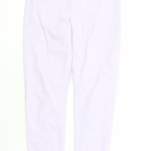 Marks and Spencer Womens Purple Cotton Skinny Jeans Size 8 L29 in Regular Zip - Super Skinny