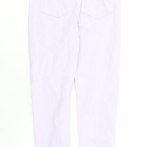 Marks and Spencer Womens Purple Cotton Skinny Jeans Size 8 L29 in Regular Zip - Super Skinny