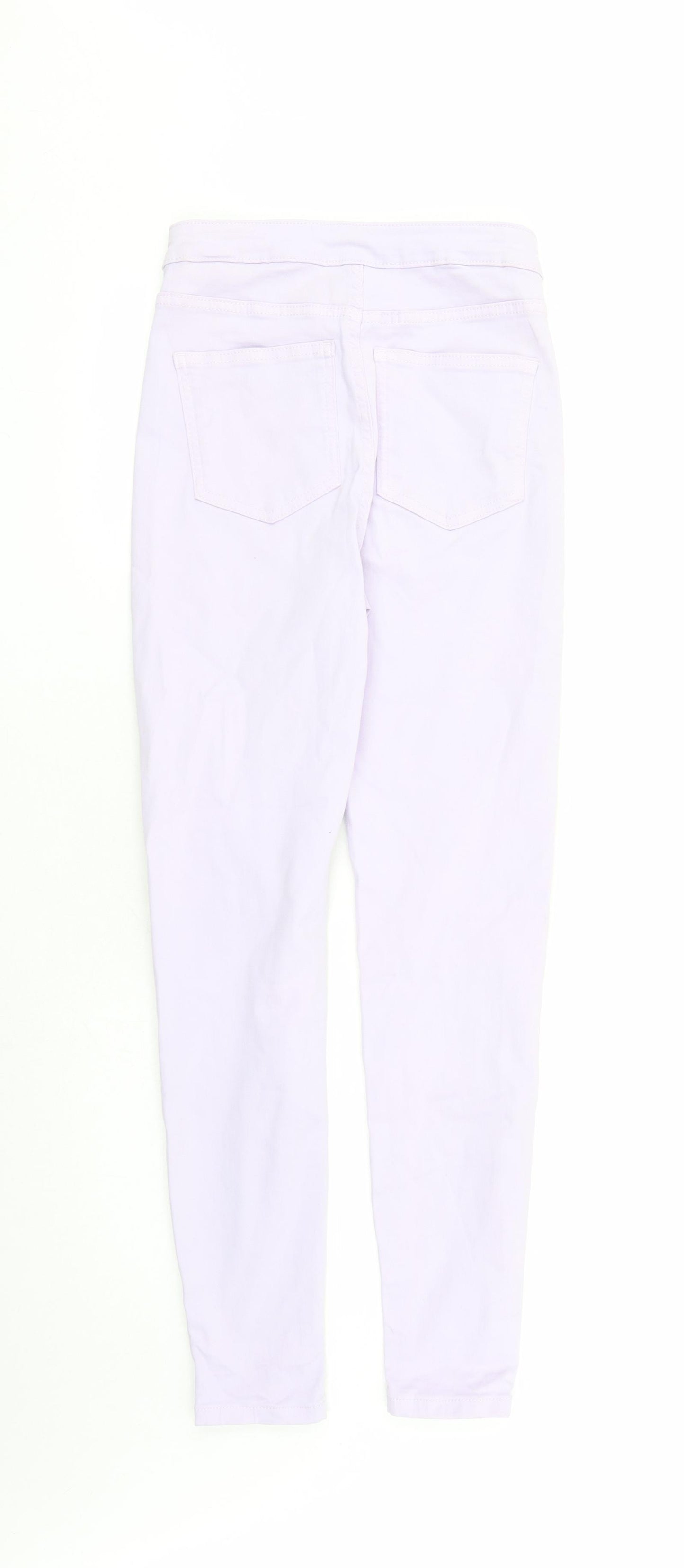 Marks and Spencer Womens Purple Cotton Skinny Jeans Size 8 L29 in Regular Zip - Super Skinny