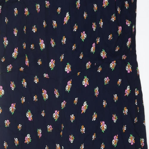Marks and Spencer Womens Black Floral Viscose Jumpsuit One-Piece Size 20 Zip