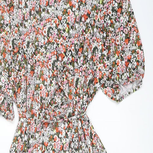 Marks and Spencer Womens Multicoloured Floral Viscose A-Line Size 22 Round Neck Pullover