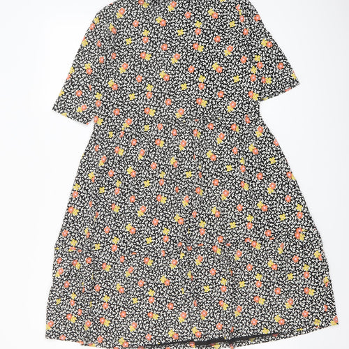 Marks and Spencer Womens Multicoloured Floral Viscose A-Line Size 10 Crew Neck Pullover