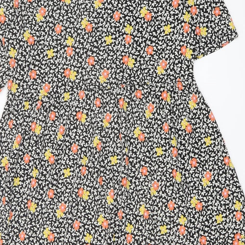 Marks and Spencer Womens Multicoloured Floral Viscose A-Line Size 10 Crew Neck Pullover