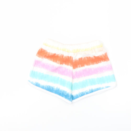 Marks and Girls Multicoloured Striped Cotton Sweat Shorts Size 3-4 Years Regular Drawstring