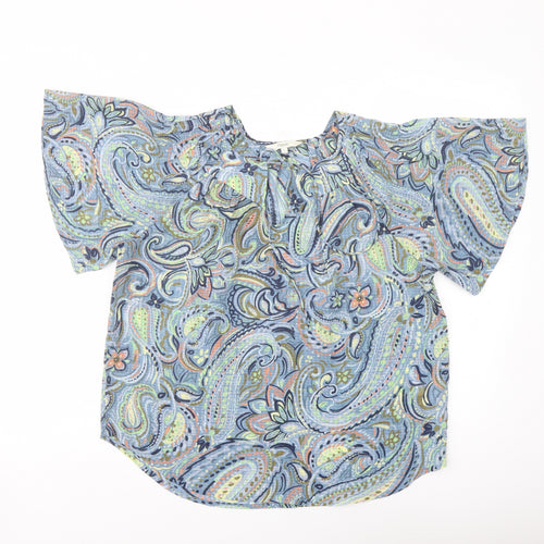 NEXT Womens Multicoloured Paisley Polyester Basic Blouse Size 6 Round Neck
