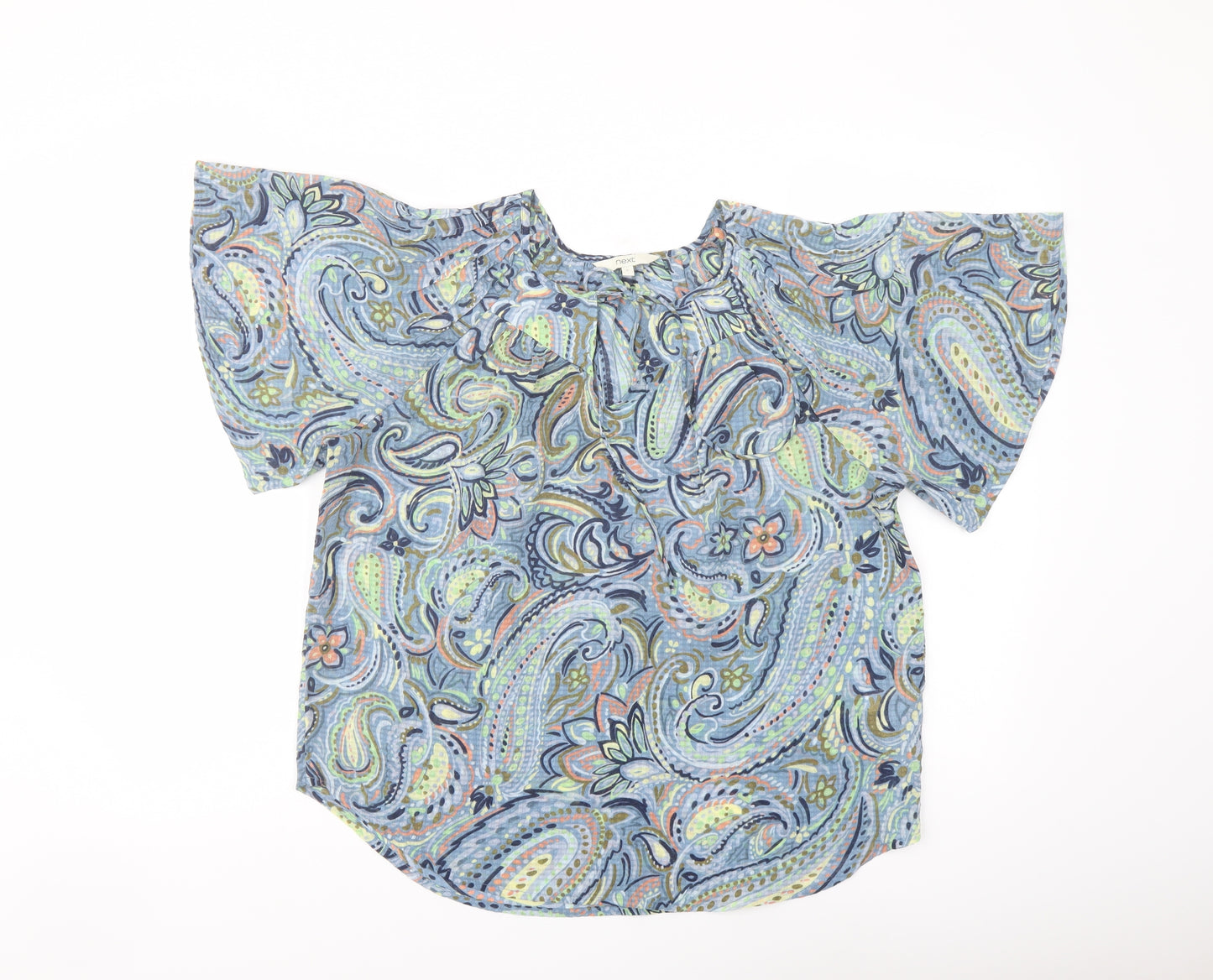 NEXT Womens Multicoloured Paisley Polyester Basic Blouse Size 6 Round Neck