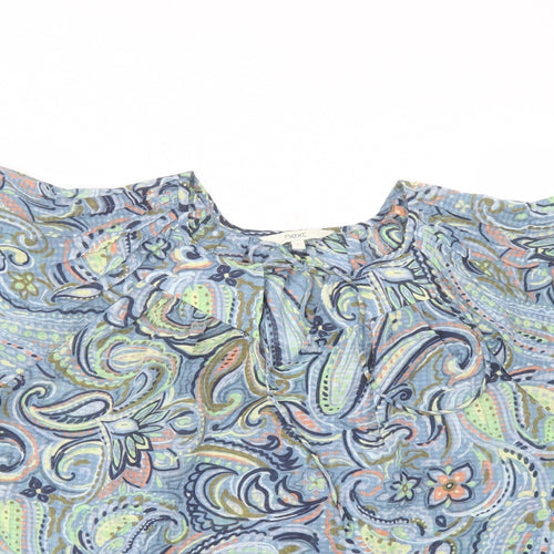NEXT Womens Multicoloured Paisley Polyester Basic Blouse Size 6 Round Neck