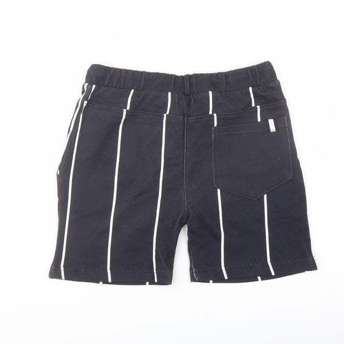 Intense Boys Blue Striped Cotton Sweat Shorts Size 13-14 Years Regular Drawstring