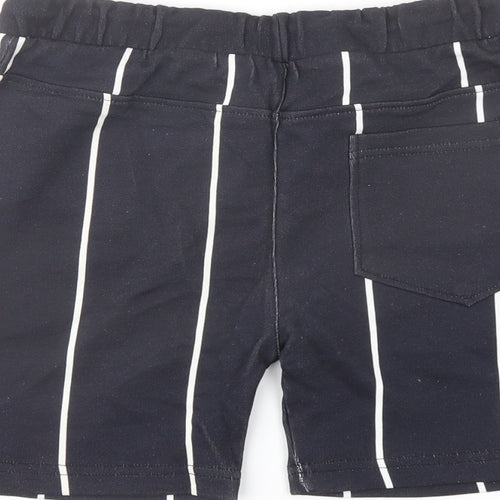 Intense Boys Blue Striped Cotton Sweat Shorts Size 13-14 Years Regular Drawstring