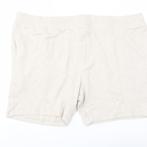 Autograph Mens Beige Cotton Sweat Shorts Size 3XL L7 in Regular Drawstring