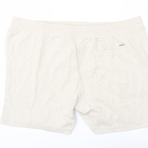 Autograph Mens Beige Cotton Sweat Shorts Size 3XL L7 in Regular Drawstring