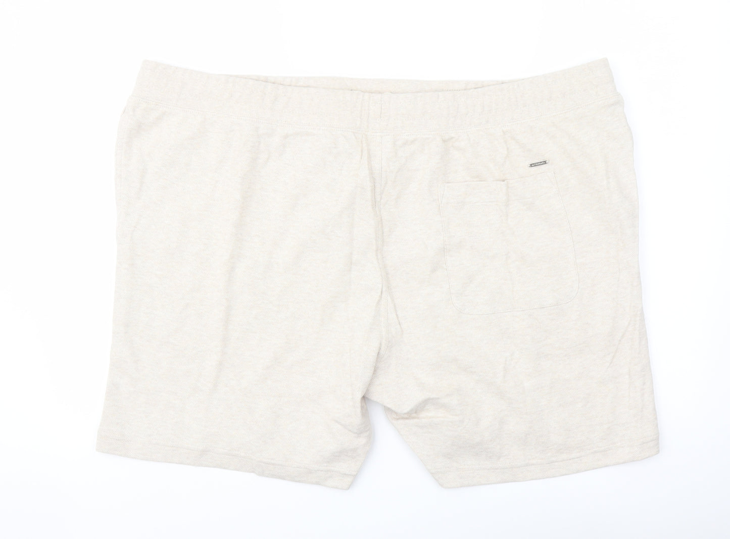 Autograph Mens Beige Cotton Sweat Shorts Size 3XL L7 in Regular Drawstring