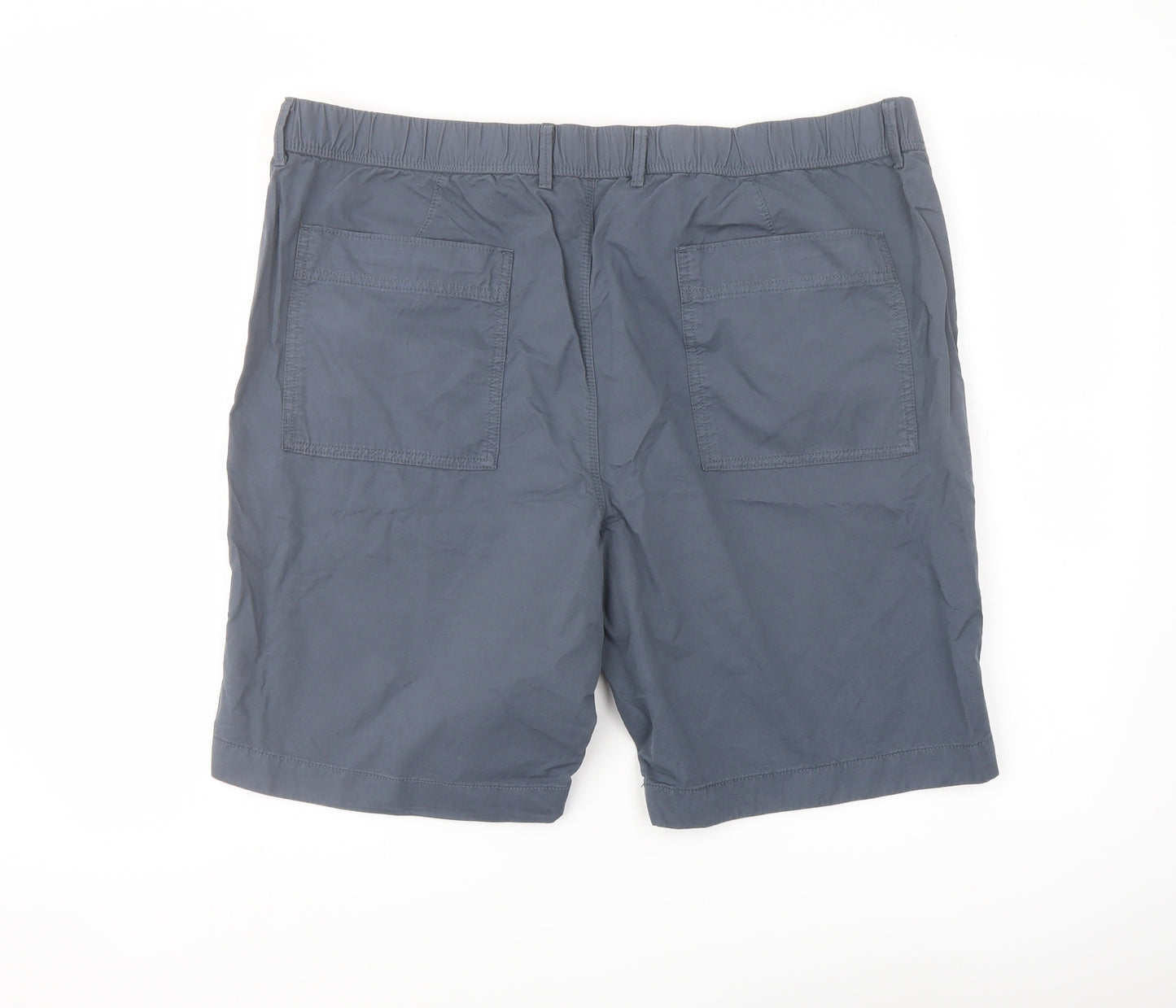 Marks and Spencer Mens Blue Cotton Chino Shorts Size 40 in L9 in Regular Button