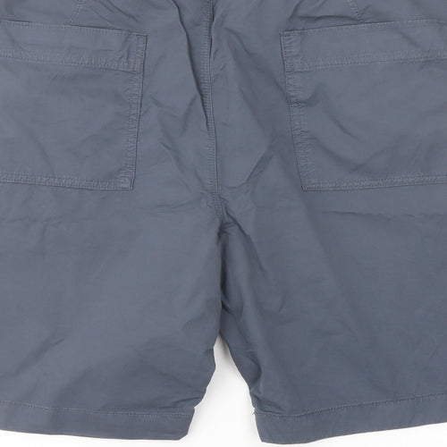 Marks and Spencer Mens Blue Cotton Chino Shorts Size 40 in L9 in Regular Button