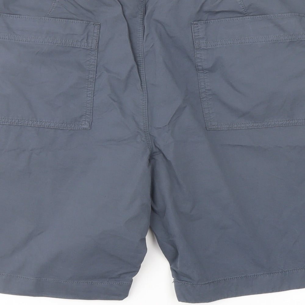Marks and Spencer Mens Blue Cotton Chino Shorts Size 40 in L9 in Regular Button